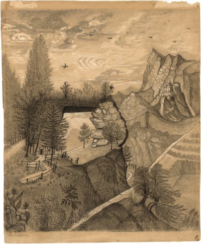Escursionisti che Scalano un Chalet di Montagna da Henri Rousseau