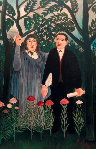 La musa che ispira il poeta da Henri Rousseau