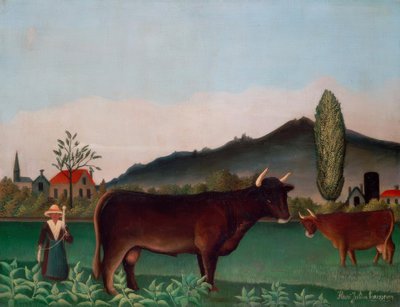 Paesaggio con mucche da Henri Rousseau