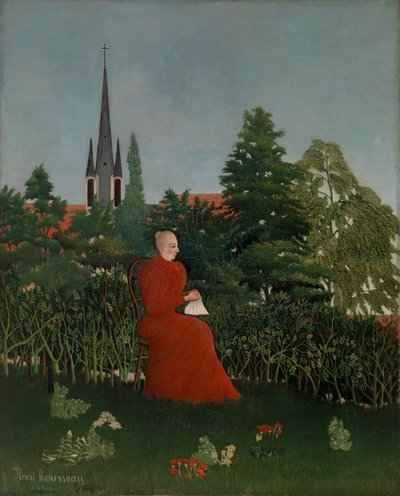 Ritratto di una donna in un paesaggio da Henri Rousseau