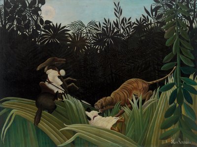 Esploratori attaccati da una tigre da Henri Rousseau