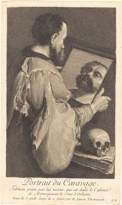 Ritratto del Caravaggio da Henri Simon Thomassin