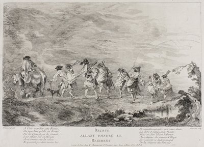 Reclute che si uniscono al reggimento, 1717?-26 da Henri Simon Thomassin