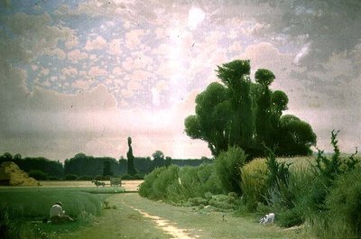 Paesaggio con un uomo che riposa lungo un sentiero da Henri Tavel