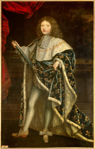 Ritratto di Luigi XIV bambino in costume sacro. Dipinto di Henri Testelin da Henri Testelin