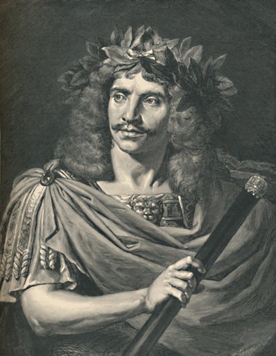 Molière come Giulio Cesare nella tragedia di Pompeo, 1886 da Henri Thiriat