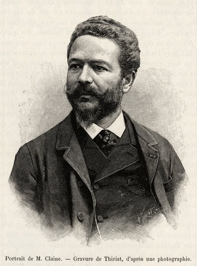 Ritratto di Jules Claine (1856-1939), esploratore e diplomatico, autore del racconto. Incisione di Thiriat per illustrare il racconto "Un anno in Malesia", di Jules Claine (1856-1939) da Henri Thiriat