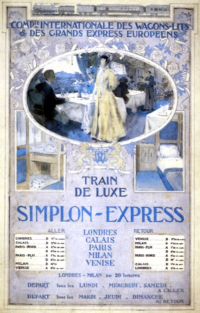 Treno di lusso Simplon Express da Henri Toussaint