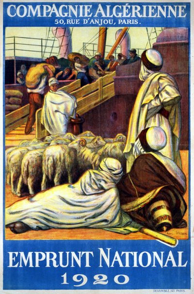 Poster della Compagnia Algerina "Prestito Nazionale" da Henri Villain