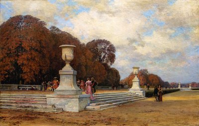 Les marches de marbre rose à Versailles, 1899 da Henri Zuber
