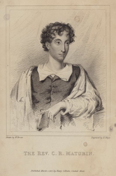 Charles Robert Maturin, clero protestante irlandese; romanziere e drammaturgo da Henri after Meyer