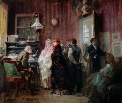 Nascita, Municipio del 19° Arrondissement, c.1881 da Henri Gervex