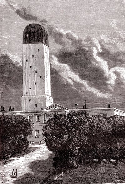 Osservatorio di Cambridge, "Dalla Terra alla Luna" di Jules Verne da Henri de (after) Montaut
