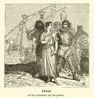Giulio Cesare preso prigioniero dai pirati cilici mentre attraversava il Mar Egeo, c75 a.C. da Henri de (after) Montaut