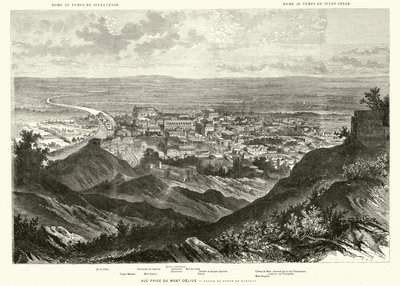 Roma vista dal Colle Celio al tempo di Giulio Cesare (incisione) da Henri de (after) Montaut