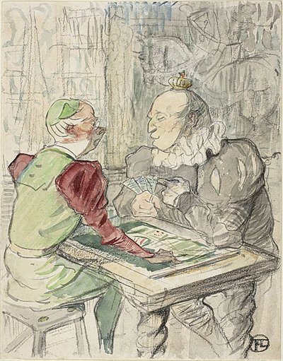Il gioco delle carte del re, copia, dopo il 1895 da Henri de (after) Toulouse Lautrec