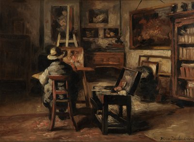 Lo Studio di Ferdinand De Braekeleer I, Padre del Pittore da Henri de Braekeleer