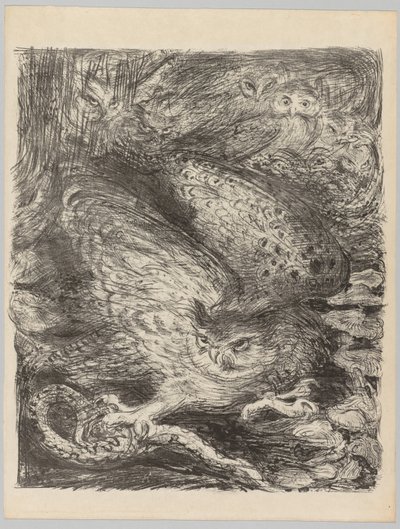 Le vendemmie!: Sette gufi e un serpente, c. 1900 da Henri de Groux