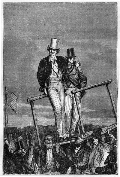 Illustrazione del libro "Dalla Terra alla Luna" di Jules Verne, edizione Hetzel - Les voyages extraordinaires da Henri de Montaut