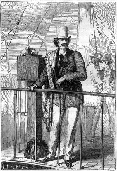 Illustrazione del libro "Dalla Terra alla Luna" di Jules Verne, edizione Hetzel da Henri de Montaut
