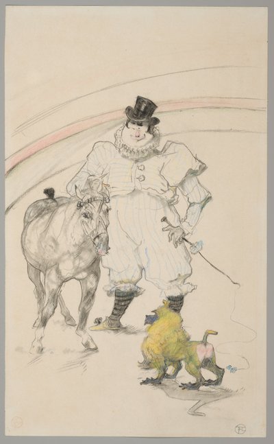 Al circo: pony addestrato e babbuino da Henri de Toulouse-Lautrec
