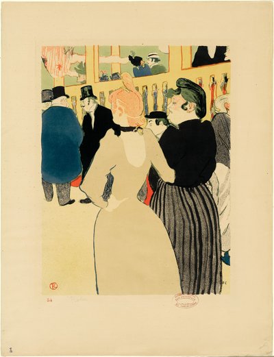 Al Moulin Rouge, La Goulue e sua sorella da Henri de Toulouse-Lautrec