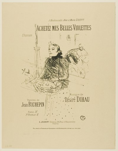 Compra le mie belle violette, da Mélodies de Désiré Dihau da Henri de Toulouse-Lautrec