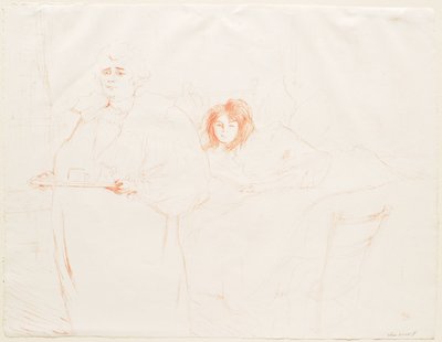 Elles: Donna con vassoio: Colazione - Mme Baron e Mlle Popo da Henri de Toulouse-Lautrec