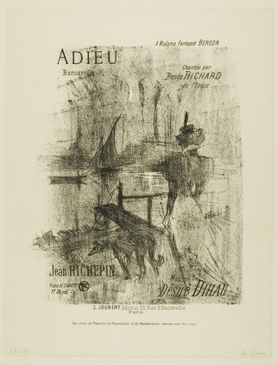 Addio, da Mélodies de Désiré Dihau da Henri de Toulouse-Lautrec