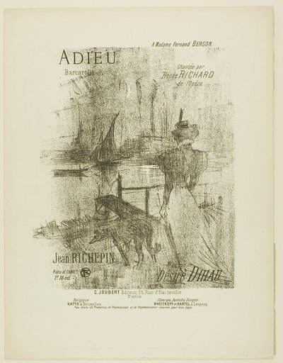 Addio, da Mélodies de Désiré Dihau da Henri de Toulouse-Lautrec