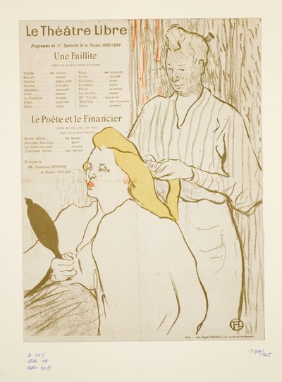 Parrucchiere, programma del Théâtre Libre da Henri de Toulouse-Lautrec