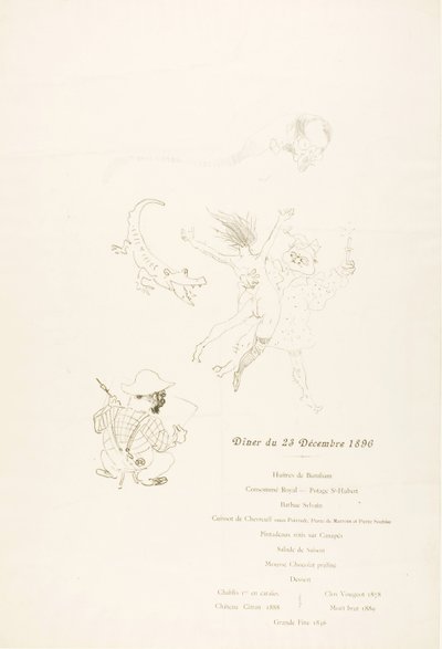 Il coccodrillo, Menu da Henri de Toulouse-Lautrec