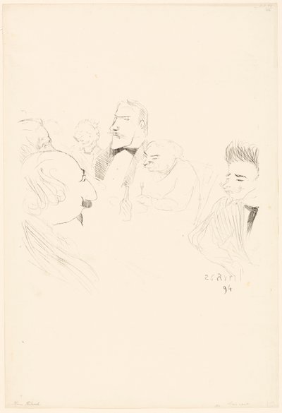 Menu per Adrien Hébrard da Henri de Toulouse-Lautrec