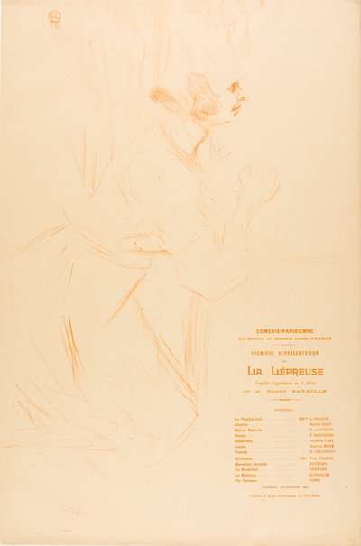 Programma per La Lépreuse da Henri de Toulouse-Lautrec