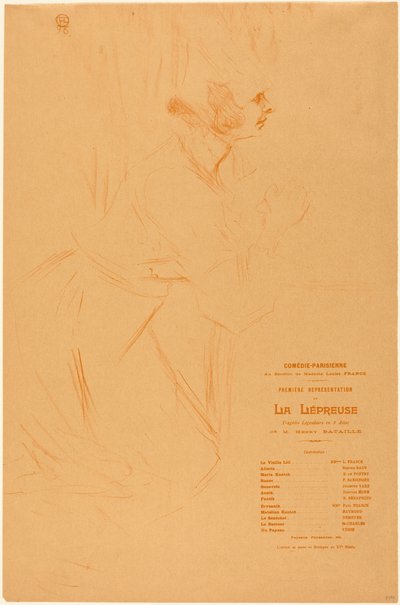 Programma per "La lépreuse" da Henri de Toulouse-Lautrec