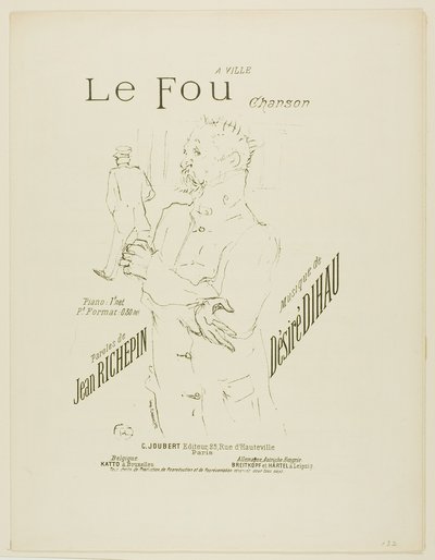 Il pazzo, da Mélodies de Désiré Dihau da Henri de Toulouse-Lautrec