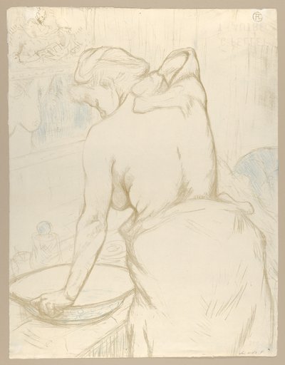 "Washing", tratto da "Elles" da Henri de Toulouse-Lautrec