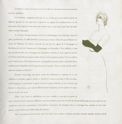 Yvette Guilbert - Serie Francese: N. 10 da Henri de Toulouse-Lautrec