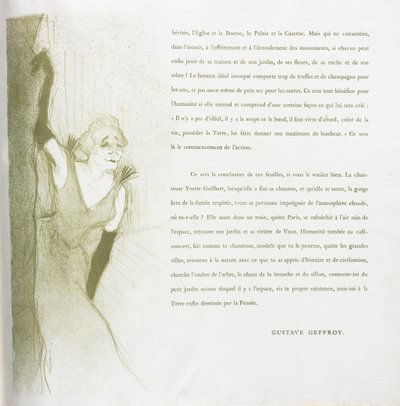 Yvette Guilbert - Serie Francese: No. 16 da Henri de Toulouse-Lautrec