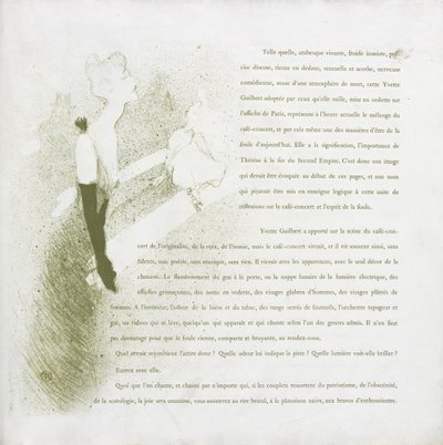 Yvette Guilbert - Serie Francese: N. 2 da Henri de Toulouse-Lautrec