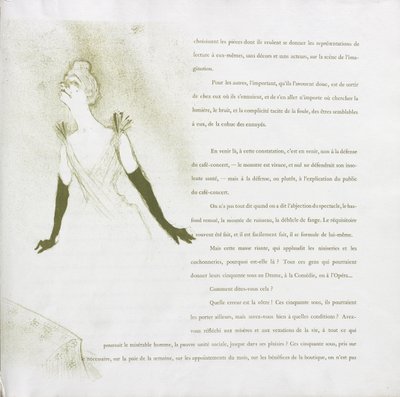 Yvette Guilbert - Serie Francese: N. 4 da Henri de Toulouse-Lautrec