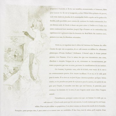 Yvette Guilbert - Serie Francese: N. 6 da Henri de Toulouse-Lautrec