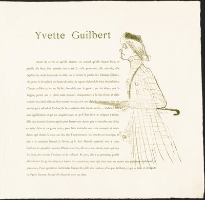 Yvette Guilbert da Henri de Toulouse-Lautrec