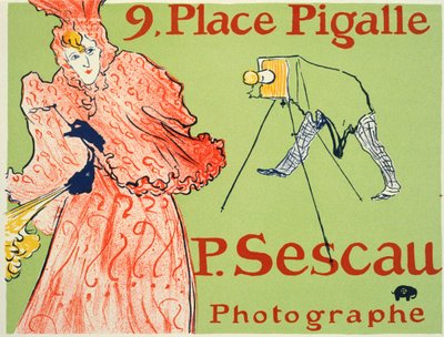 9, Place Pigalle, P. Sescau Fotografo Poster, 1894 da Henri de Toulouse Lautrec