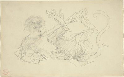Una scimmia che gioca sulla schiena da Henri de Toulouse Lautrec