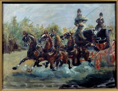 Alphonse di Tolosa Lautrec che guida la sua carrozza postale da Henri de Toulouse Lautrec