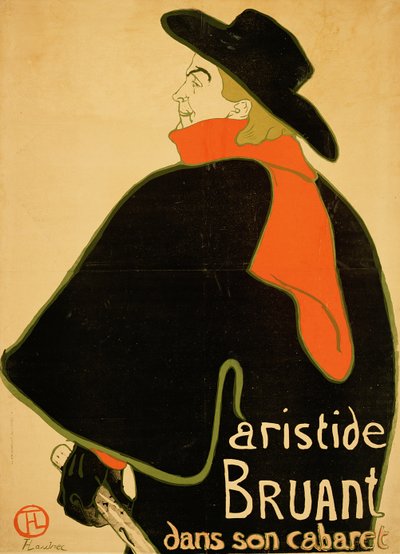 Aristide Bruant nel suo cabaret da Henri de Toulouse Lautrec