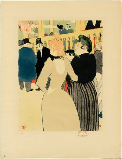 Al Moulin Rouge, La Goulue e sua sorella da Henri de Toulouse Lautrec