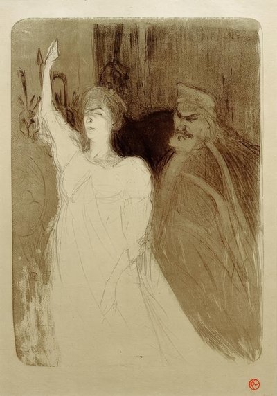 Bartet e Mounet-Sully in Antigone da Henri de Toulouse Lautrec