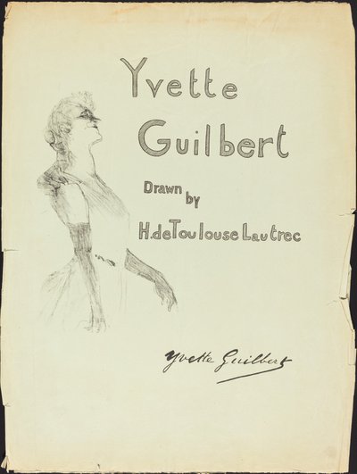 Copertina, Yvette Guilbert da Henri de Toulouse Lautrec